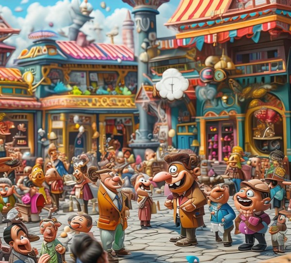 商贸服务漫画，商业智慧的欢乐图景